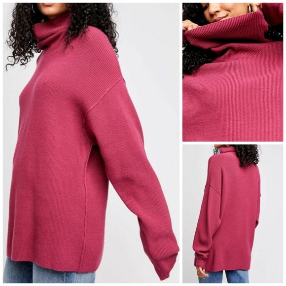 Free People Oversized Cowl Neck Sweater Size Medium - Picture 2 of 9